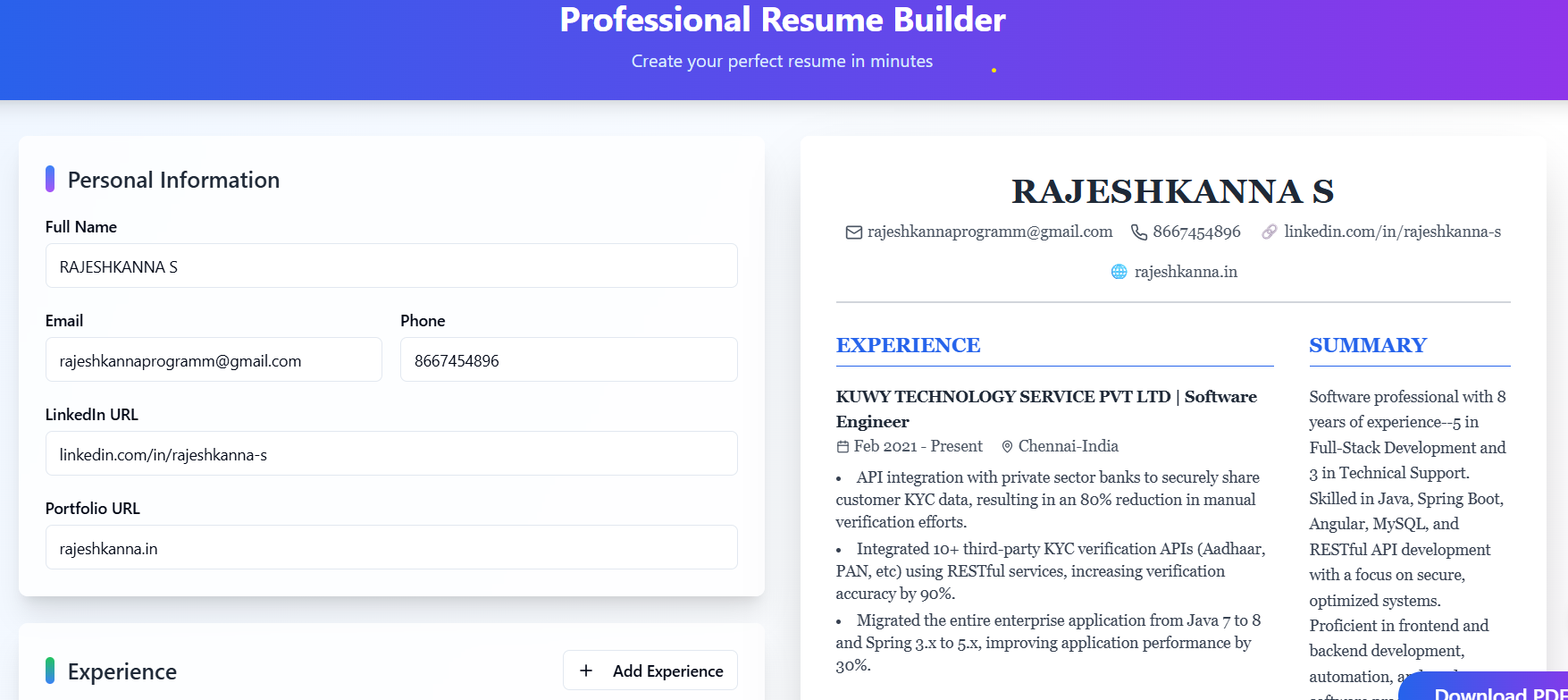 Resume Builder